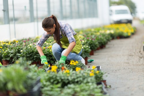 Gardener preparing tools at the start of a job